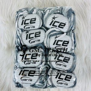 New Ice Yarn Lot of 8 Fringe Lurex Gray Shades Ombre Eyelash Fringe